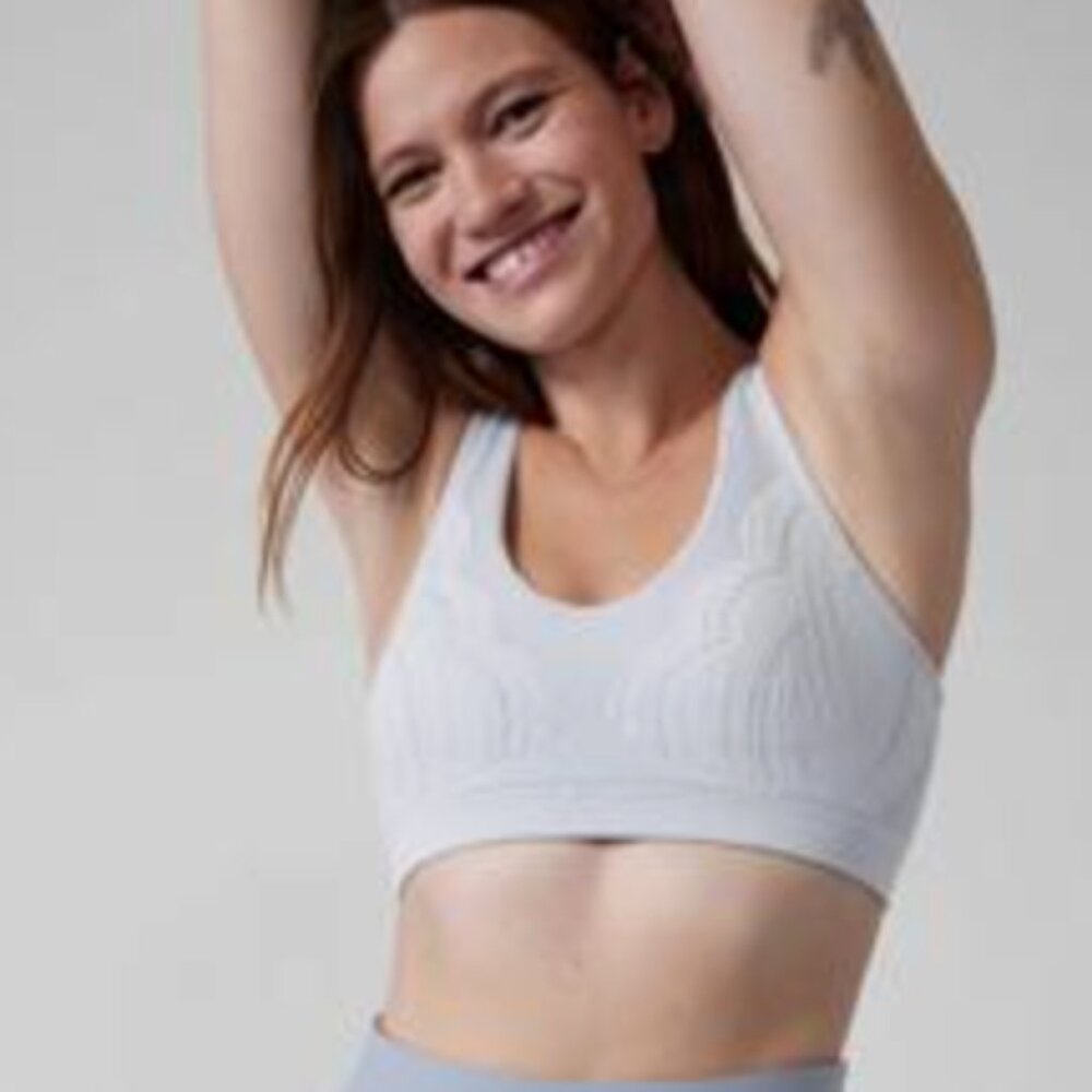 Athleta Restore Lace Bra Snowfall Blue Size Large